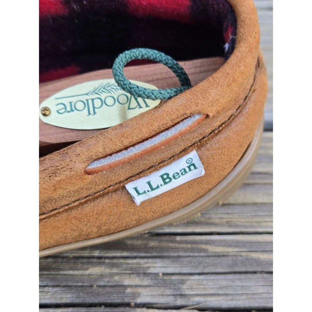 LL Bean Handsewn Flannel Lined Mocs Leather‎ Boat Shoes Loafers Men's Size 11